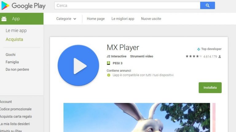 MX Player App Android su Google Play