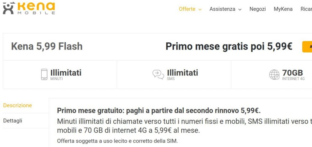 Kena 5,99 Flash è nuovamente disponibile per utenti Iliad e virtuali