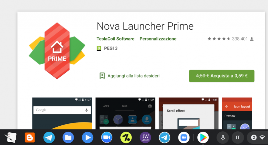 Nova Launcher Prime in offerta a 0,59 euro per il periodo festivo