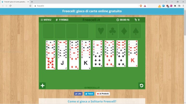 Freecell gioco gratis