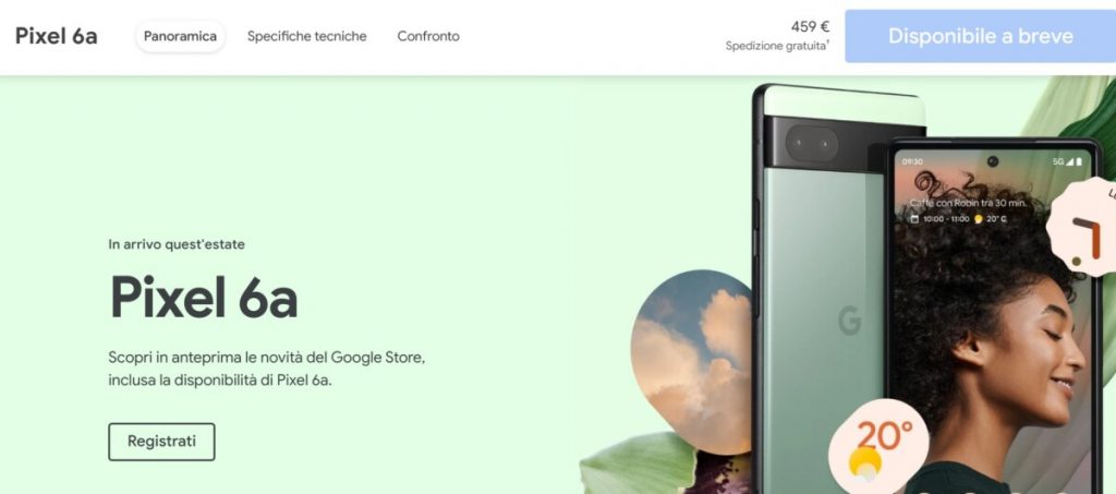 Google Pixel 6A ufficiale: in vendita da luglio in Italia a 459 euro