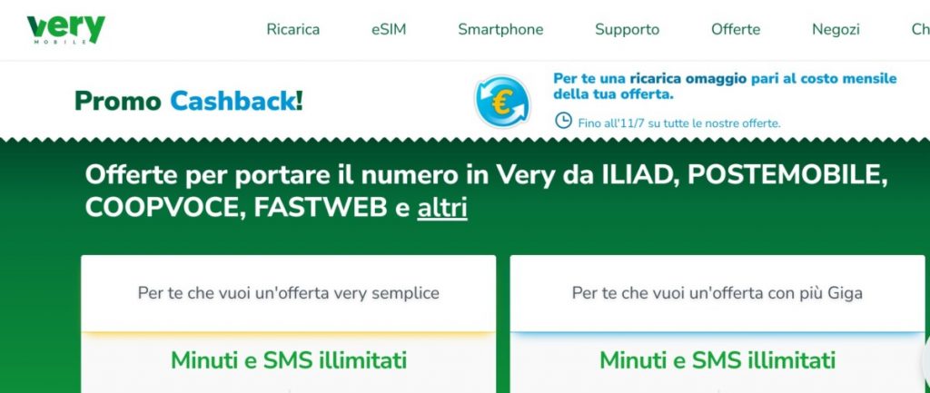 Very Mobile offre il cashback su tutte le offerte fino all’11 luglio