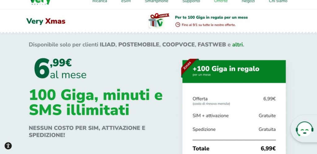 Very Mobile lancia l’offerta Very Xmas per chi fa portabilità del numero