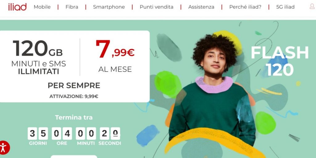 Iliad Flash 120: ritorna l’offerta con minuti ed sms illimitati + 120 GB in 5G al mese a 7,99 euro