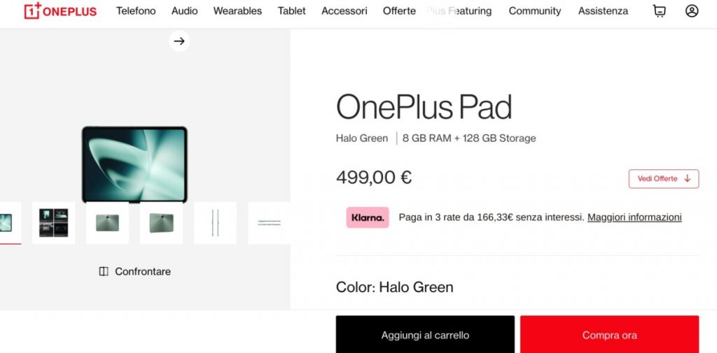 OnePlus Pad disponibile in Italia a partire da oggi 18 maggio