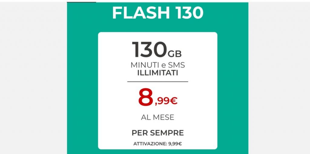 Iliad Flash 130: ritorna l’offerta con minuti ed sms illimitati + 130 GB al mese a 8,99 euro